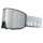 Die graue NAKED Optics kompakte Skibrille hat ein reflektierendes Glas und ein Band mit NAKED-Aufdruck, ideal als Skibrille für kleine Gesichter, auf weißem Hintergrund.