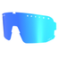 Blau verspiegelte CAT 3 Gläser von NAKED Optics, perfekt als Ersatzgläser für Ihre Sport-Sonnenbrille. Bietet zuverlässigen UV-Schutz. Isoliert auf weißem Hintergrund.