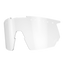 Ein klares, gewölbtes Ersatzglas von NAKED Optics für Sportbrillen mit kleinem Text am oberen Rand und optimalem UV-Schutz.
