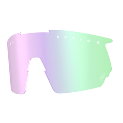 Die NAKED Optics Sonnenbrillengläser haben einen Farbverlauf in Pink, Lila und Grün mit polarisierten Gläsern für hervorragenden UV-Schutz.