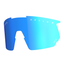 Die NAKED Optics Sportbrille hat ein blau getöntes, rahmenloses Glas mit OPTICS- und CAT3-Schriftzug, das mit polarisierten Gläsern für Klarheit und UV-Schutz ausgestattet ist.