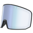 Breite, verspiegelte, blau getönte Visierscheibe mit "OPTICS"-Schriftzug oben rechts, schwarze Rahmenkanten und Anti-Fog-Beschichtung. Die NAKED Optics Snowboardbrille sorgt für klare Sicht auf der Piste.