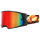 NAKED Optics Skibrille mit rot-orangem Glas und gelb-orange-schwarzem, geometrischem Band - ideal für Slopestyle Rides oder als Downhill-Brille.
