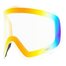 Ein einzelnes CAT.1-Goggle-Glas in Regenbogentönung mit gelben, blauen und orangefarbenen Akzenten - perfekt als Skibrille-Ersatzgläser. Kompatibel mit dem NAKED Optics SnapTech-Magnetwechselsystem für einfaches Austauschen.