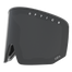 Dunkle, gebogene Visierscheibe von NAKED Optics, oben mit OPTICS und unten mit CAT. 4 unten, perfekt für NOVA Skibrillen mit magnetischem Wechselsystem und Anti-Fog-Beschichtung.