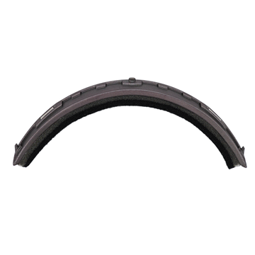 Geschwungener schwarzer Gummireifen mit geriffeltem Profil und Schaumstoffeinlage von NAKED Optics, isoliert auf weiß-ideal für The FALCON oder als Schlüsselersatzteil Sportbrille.