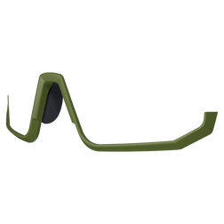 NAKED Optics Fullframe Sportbrille in Grün, mit einem einzigen gewölbten Glas und einem dicken, kantigen Rahmen, in der Seitenansicht.